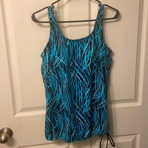 Jodee Blue and Black Tankini Top-Size 14